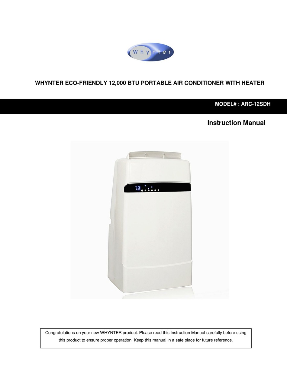WHYNTER ARC12SDH INSTRUCTION MANUAL Pdf Download ManualsLib