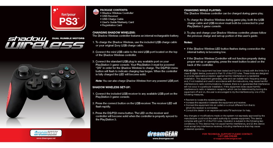 DREAMGEAR SHADOW WIRELESS QUICK MANUAL Pdf Download | ManualsLib