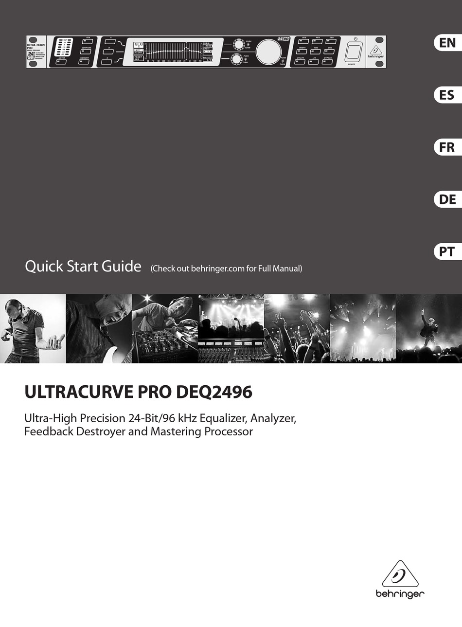 Behringer Ultracurve Pro Deq2496 Quick Start Manual Pdf Download Manualslib