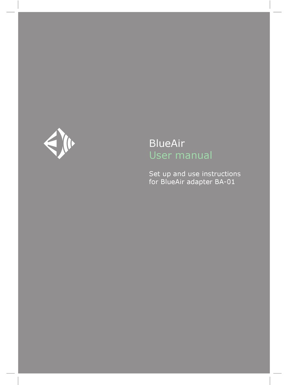 BLUEAIR BA01 USER MANUAL Pdf Download ManualsLib