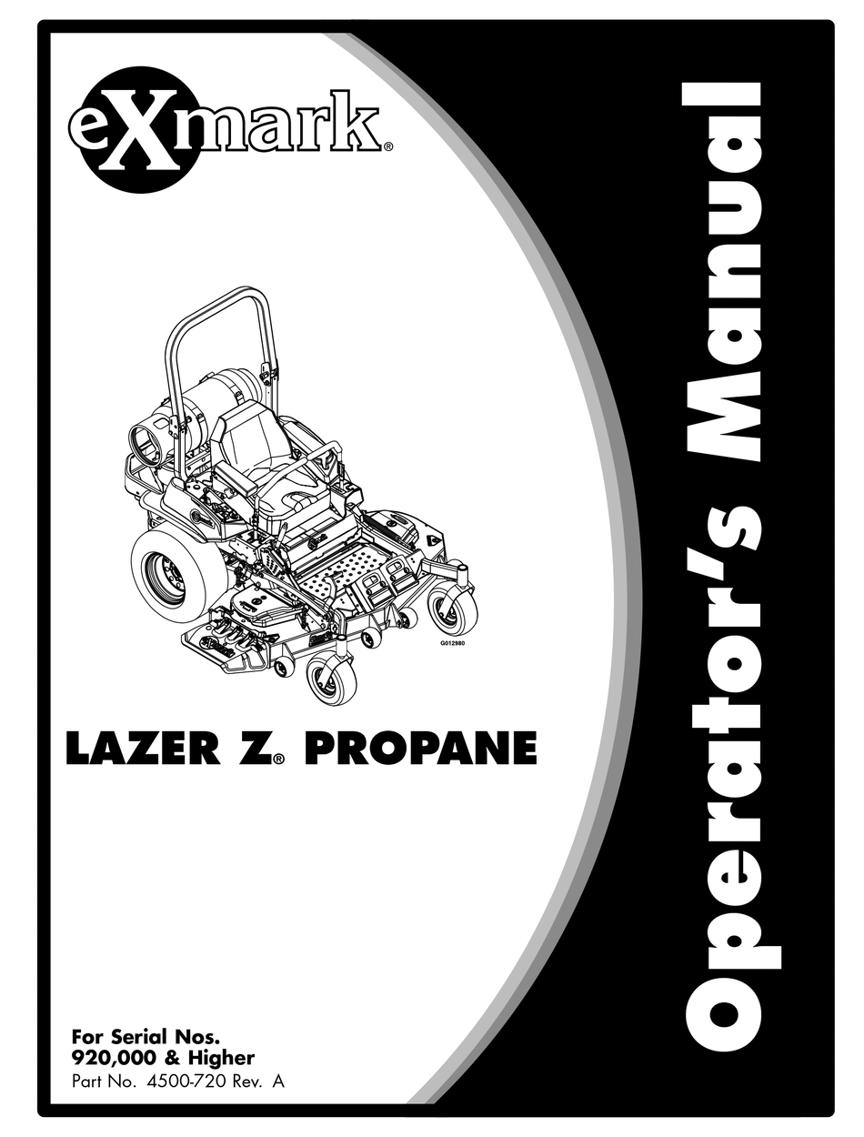EXMARK LASER Z PROPANE OPERATOR'S MANUAL Pdf Download ManualsLib