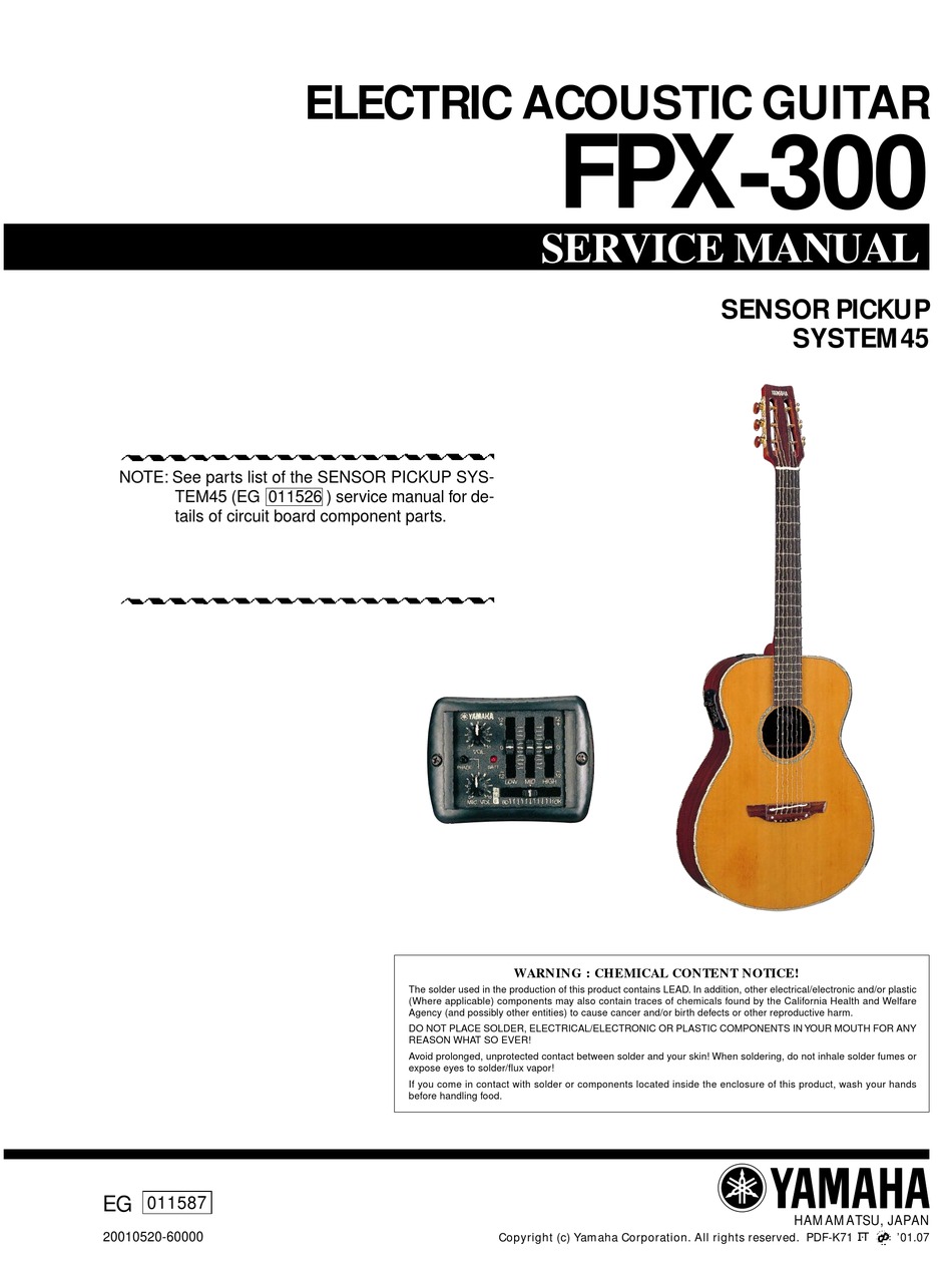 YAMAHA FPX-300 SERVICE MANUAL Pdf Download | ManualsLib