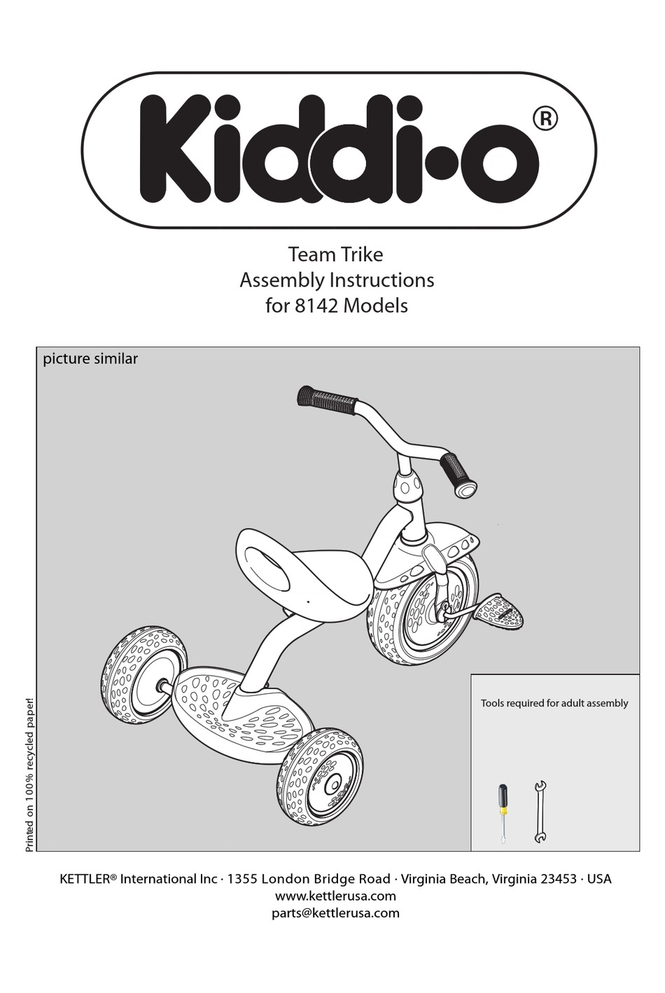 KIDDIO 8142 ASSEMBLY INSTRUCTIONS MANUAL Pdf Download ManualsLib