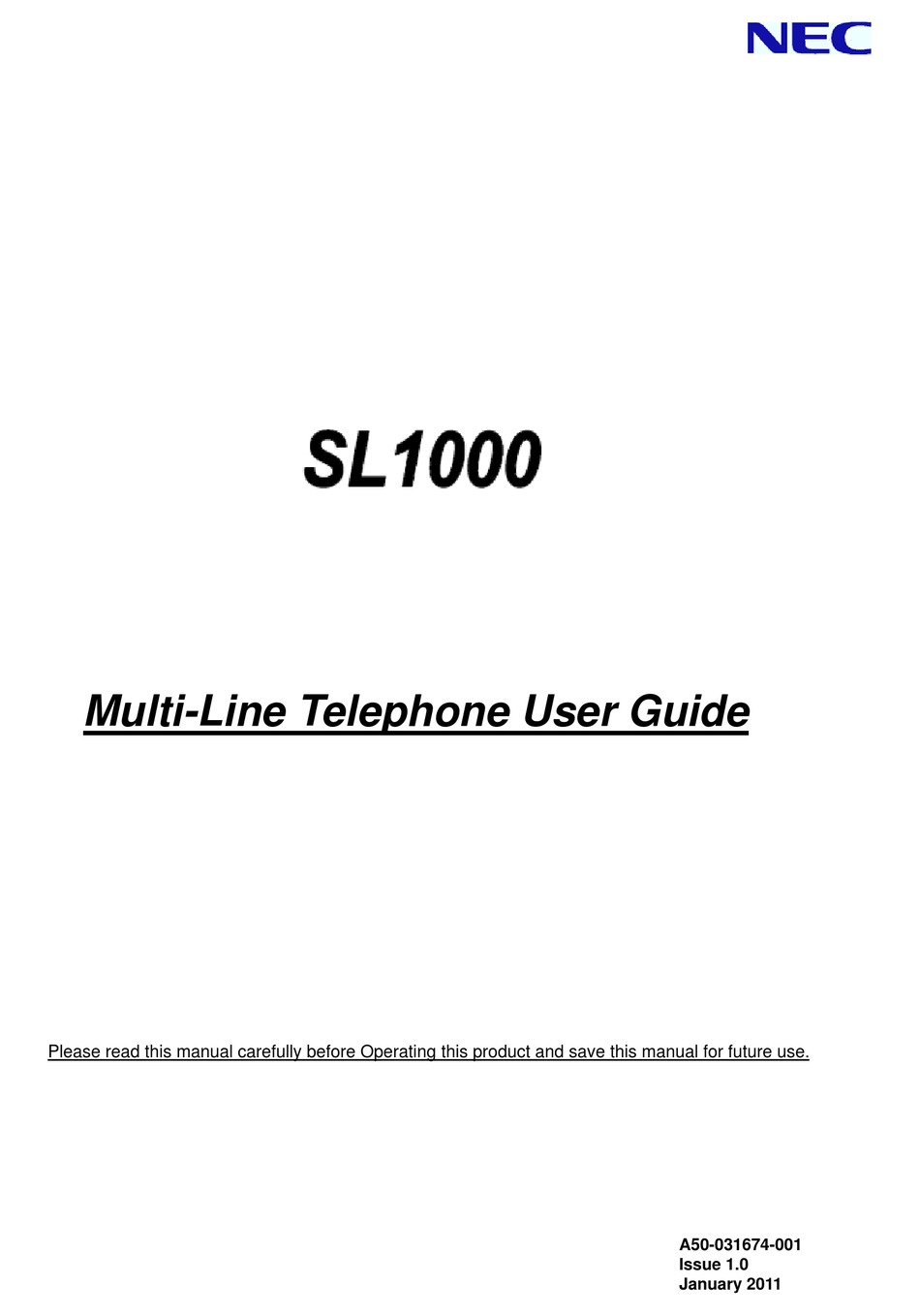 sl 1000 user manual
