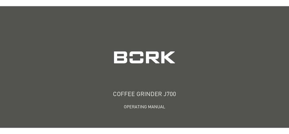 BORK J700 OPERATING MANUAL Pdf Download | ManualsLib