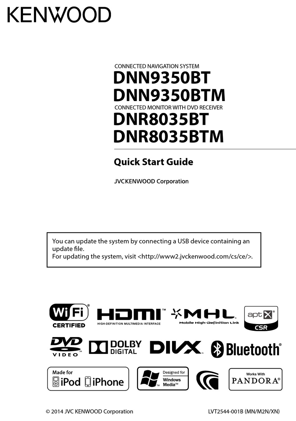 KENWOOD DNN9350BT QUICK START MANUAL Pdf Download | ManualsLib