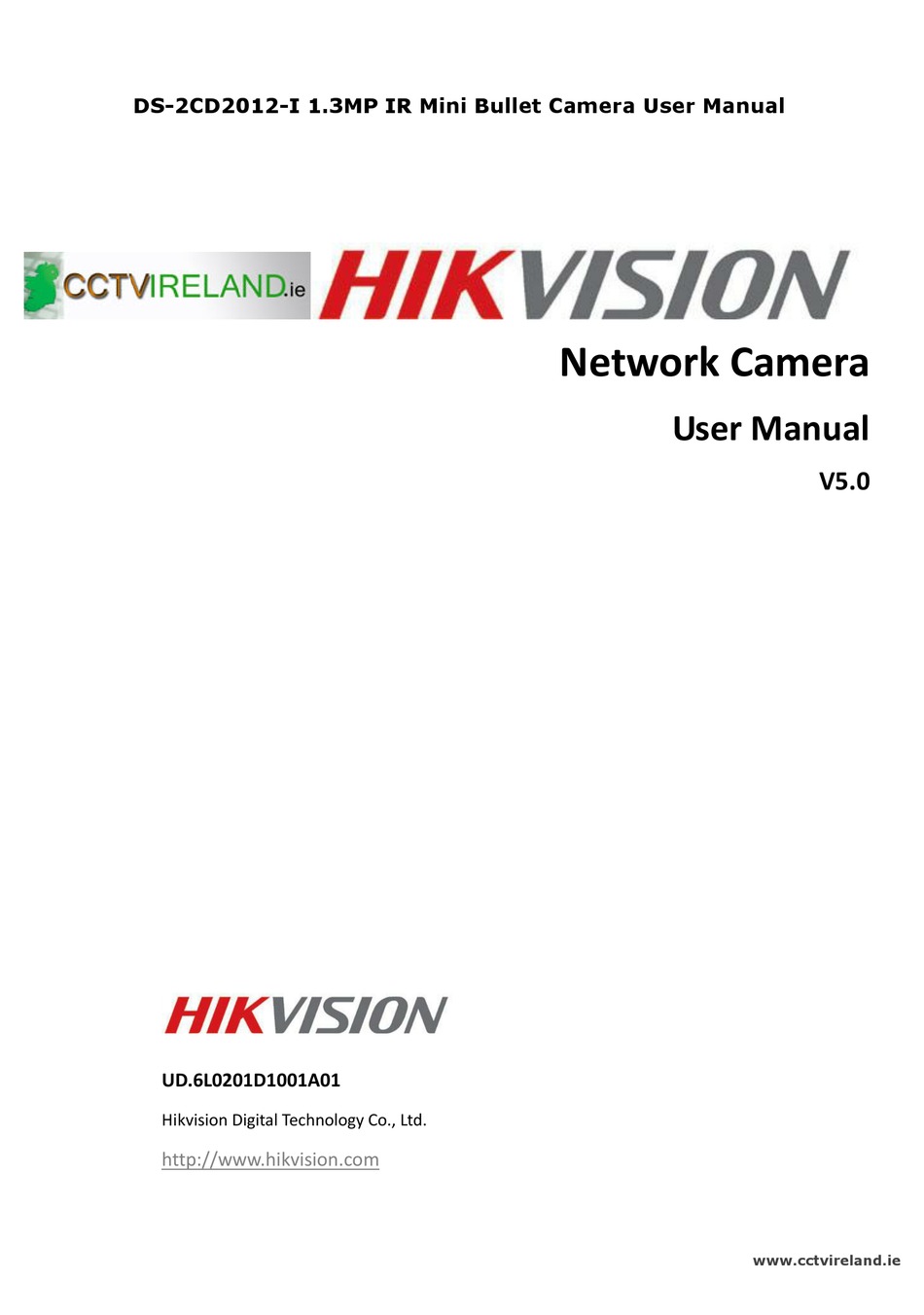 HIKVISION DS-2CD2012-I USER MANUAL Pdf Download | ManualsLib