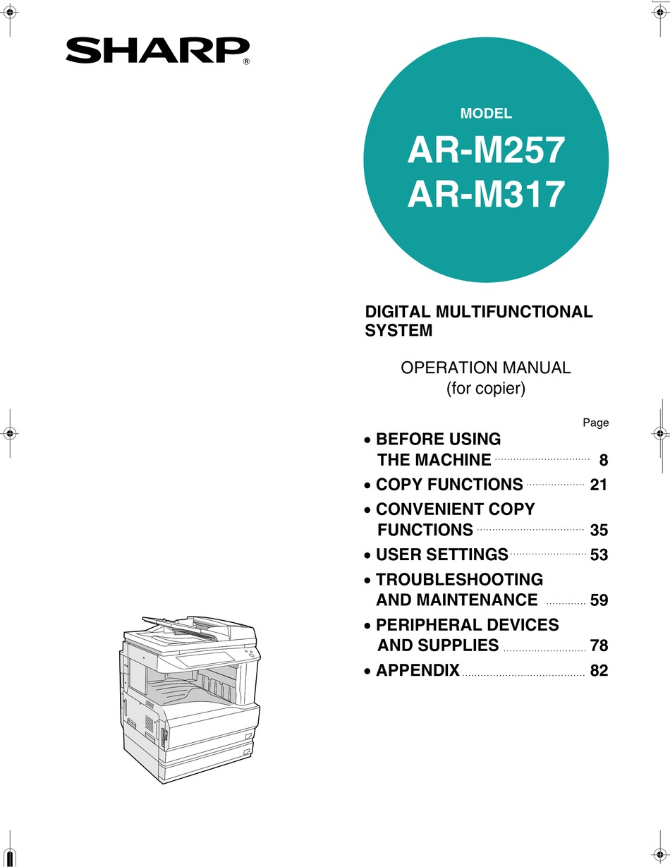 SHARP ARM257 OPERATION MANUAL Pdf Download ManualsLib