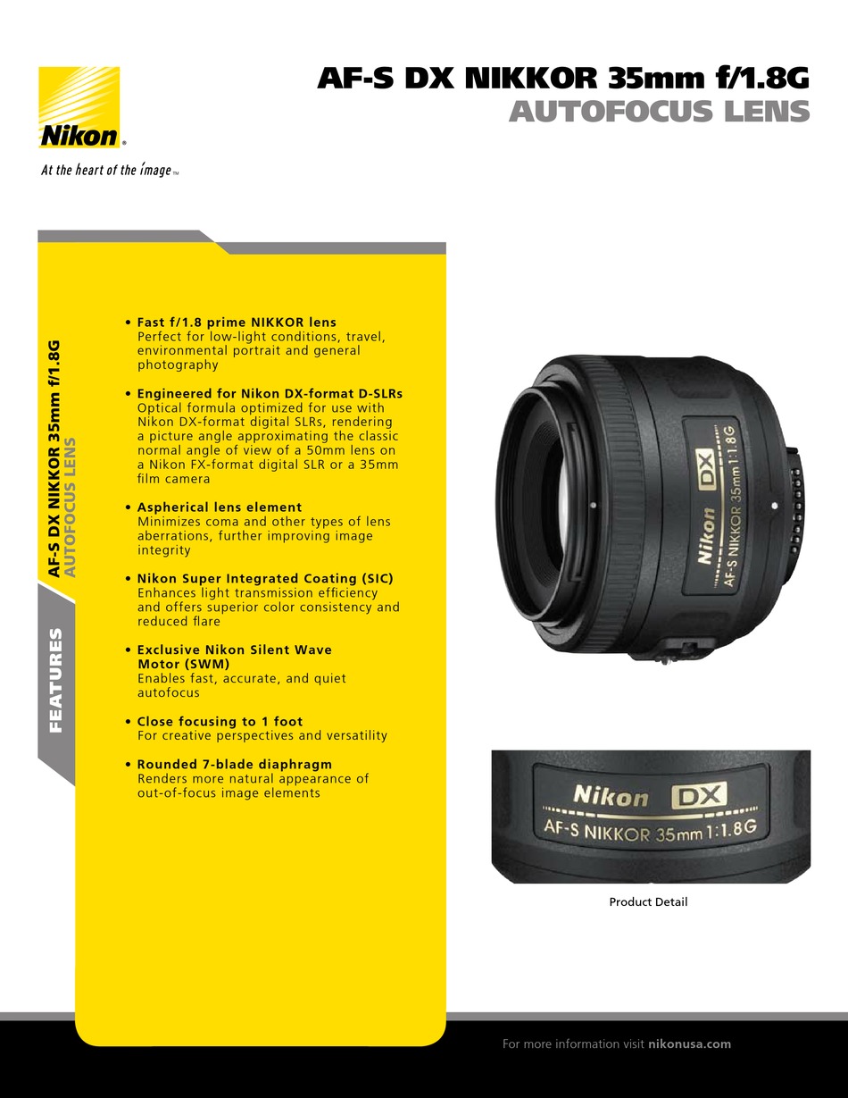 NIKON AFS DX NIKKOR SPECIFICATIONS Pdf Download ManualsLib