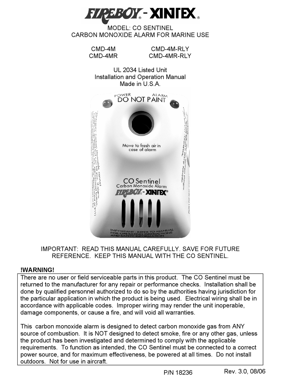 Fireboy Xintex Cmd 4m Installation And Operation Manual Pdf Download Manualslib
