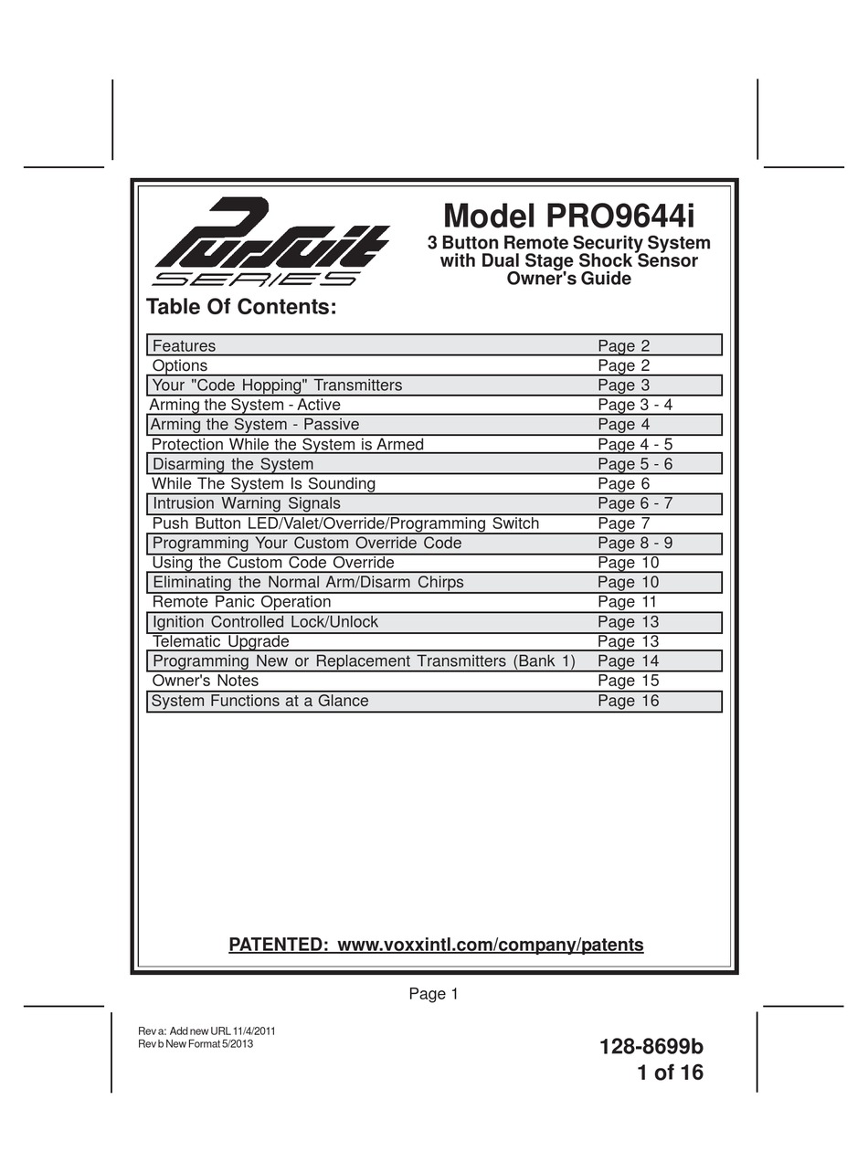 AUDIOVOX PURSUIT PRO9644I OWNER'S MANUAL Pdf Download | ManualsLib