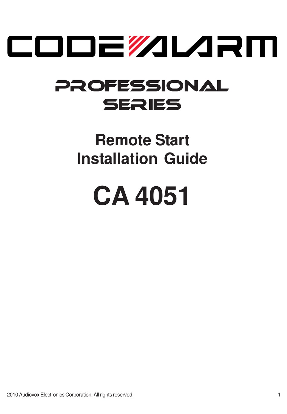 Code Alarm Ca 4051 Installation Manual Pdf Download Manualslib