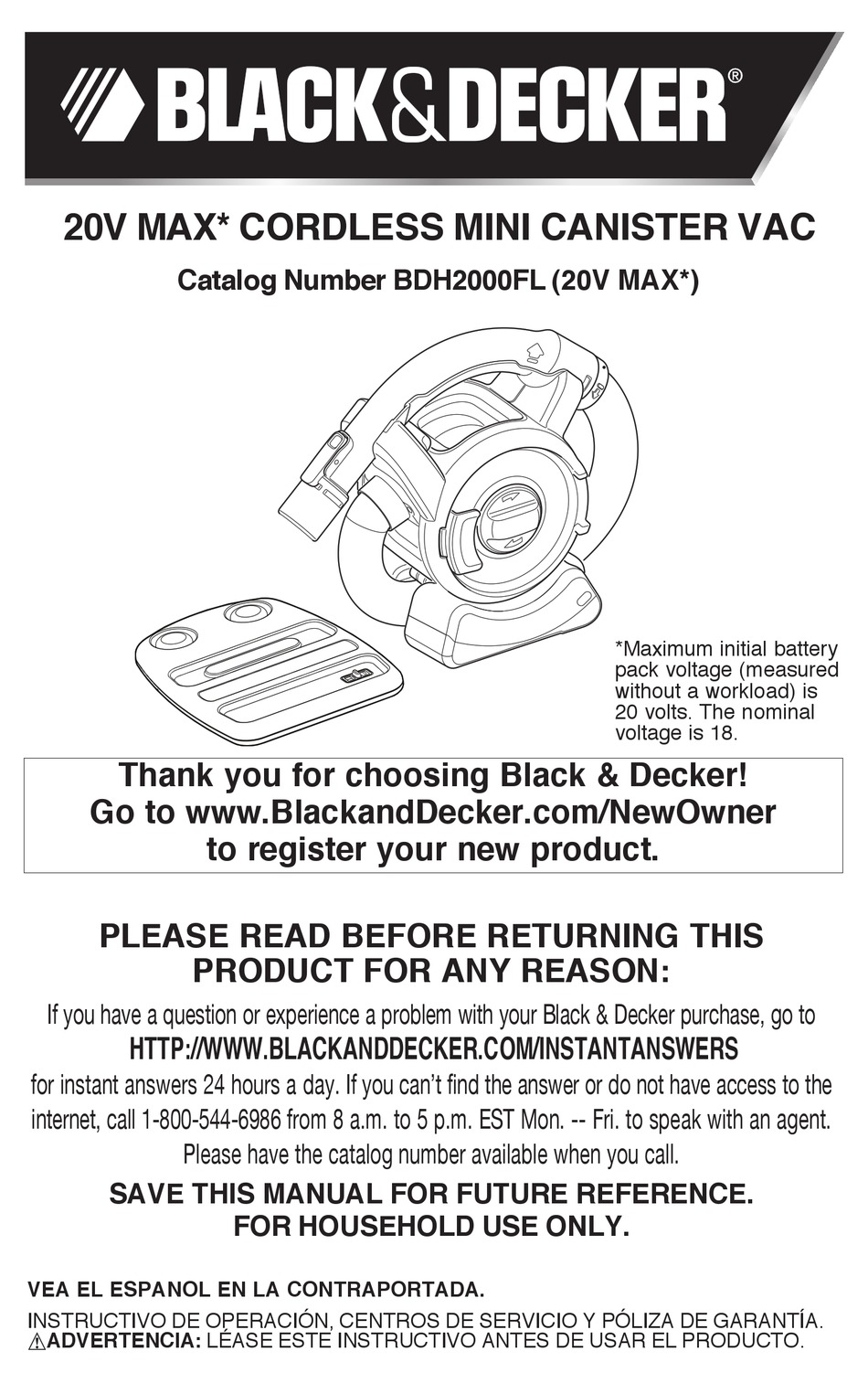 User manual Black & Decker BDH2000PL (English - 28 pages)