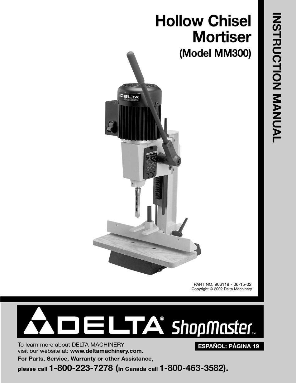 DELTA SHOPMASTER MM300 INSTRUCTION MANUAL Pdf Download ManualsLib