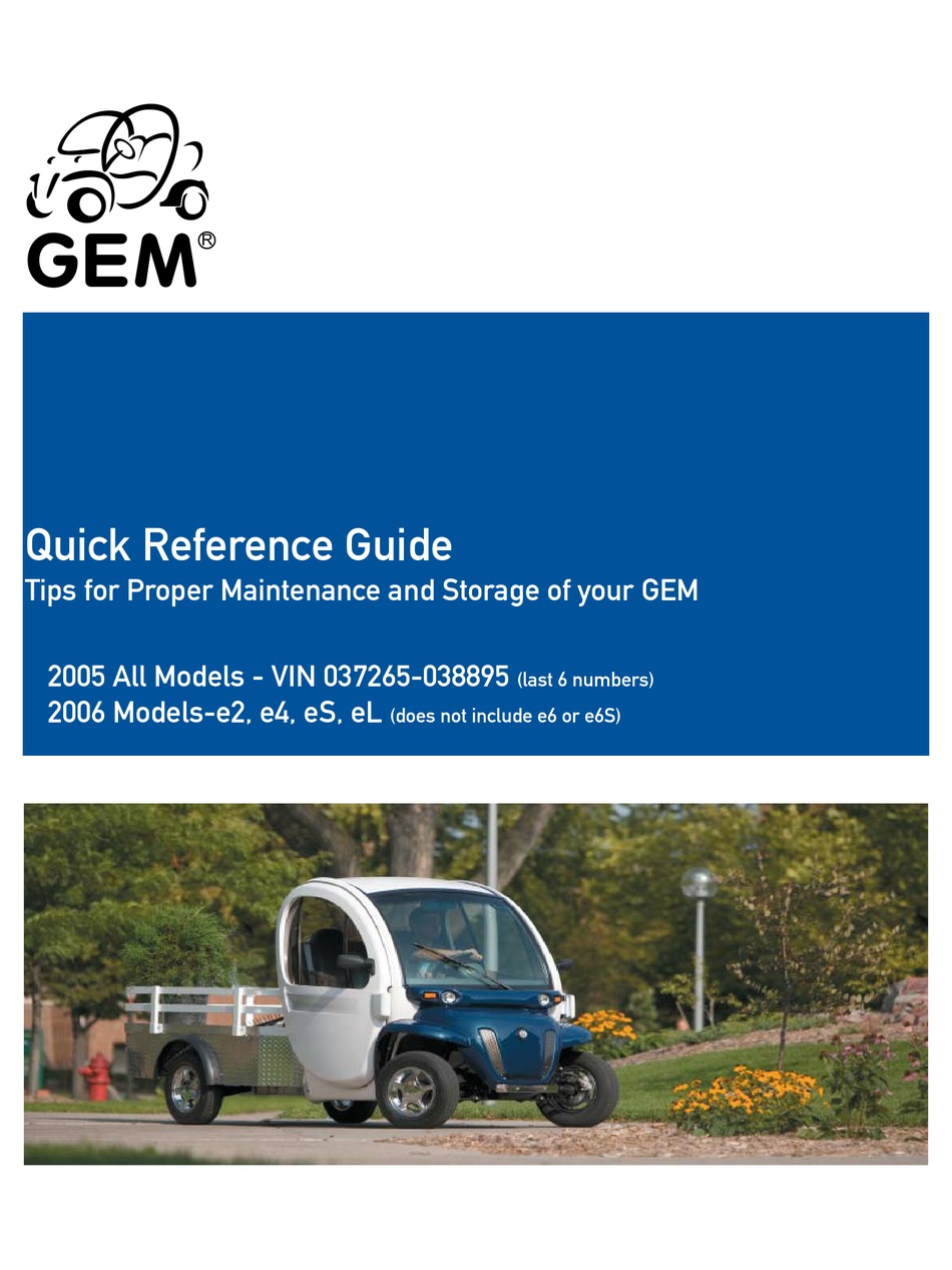 GEM VIN 037265 2005 QUICK REFERENCE MANUAL Pdf Download ManualsLib GEM VIN 037265 2005 QUICK REFERENCE MANUAL Pdf Download ManualsLib