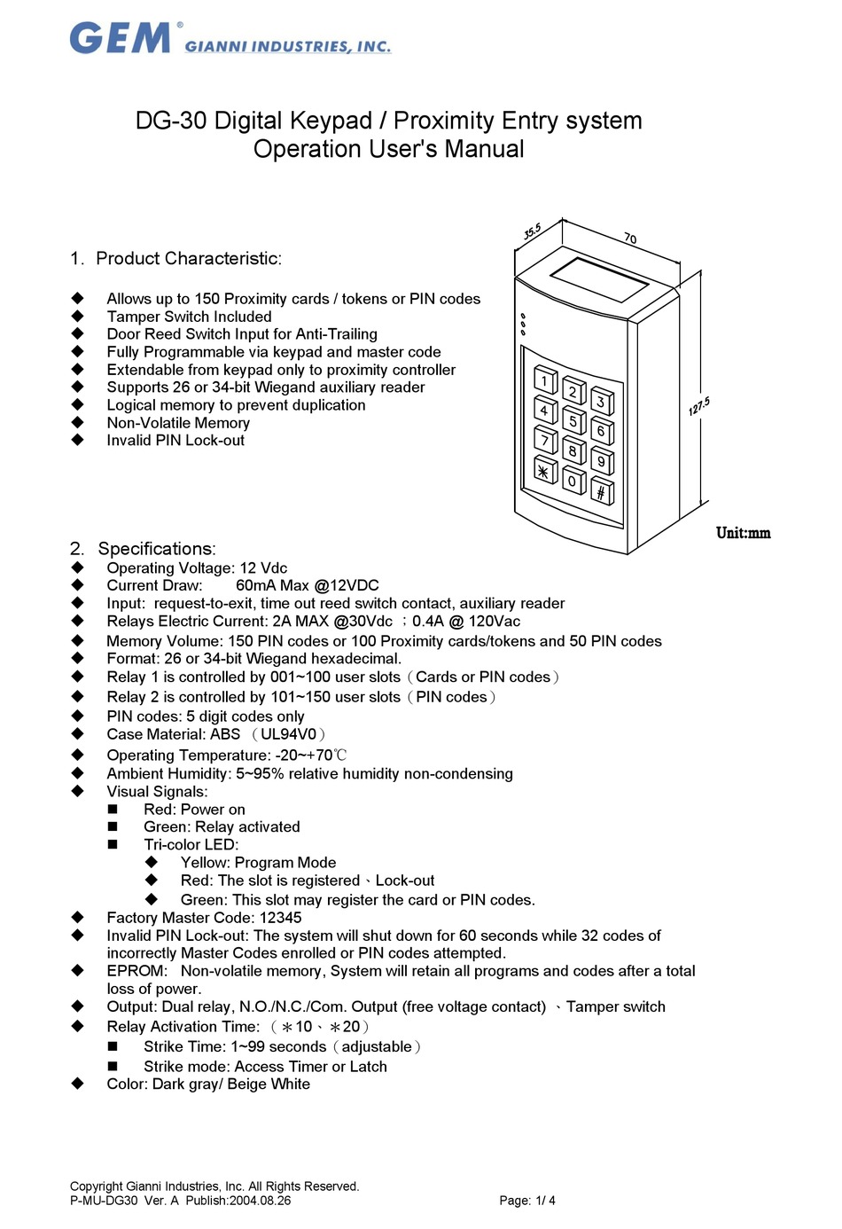 GEM DG 30 OPERATION USER S MANUAL Pdf Download ManualsLib