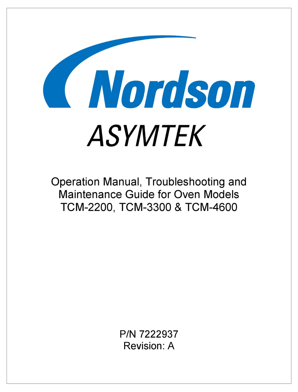 NORDSON ASYMTEK TCM2200 OPERATION MANUAL, TROUBLESHOOTING AND