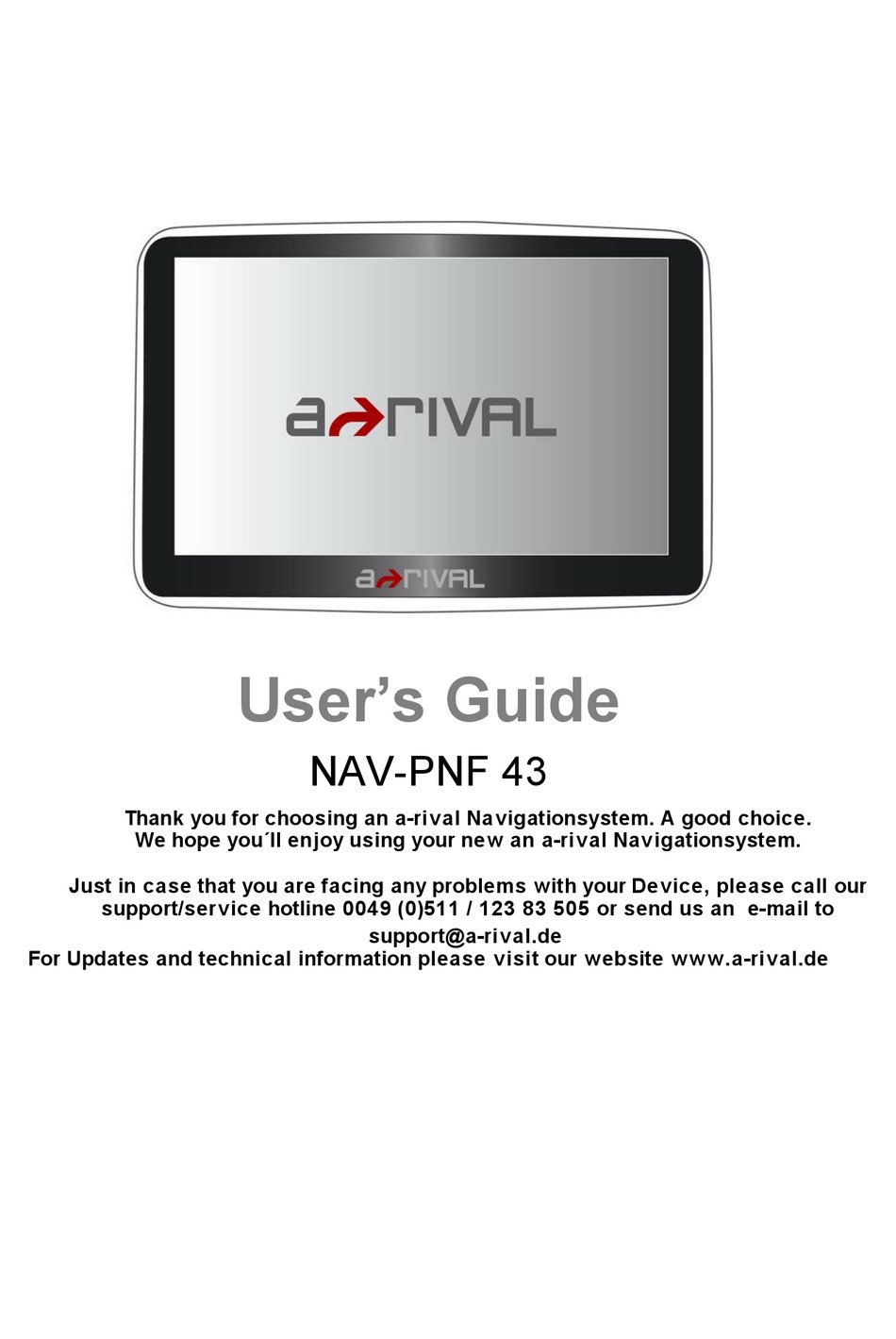 A Rival Nav Pnf 43 User Manual Pdf Download Manualslib