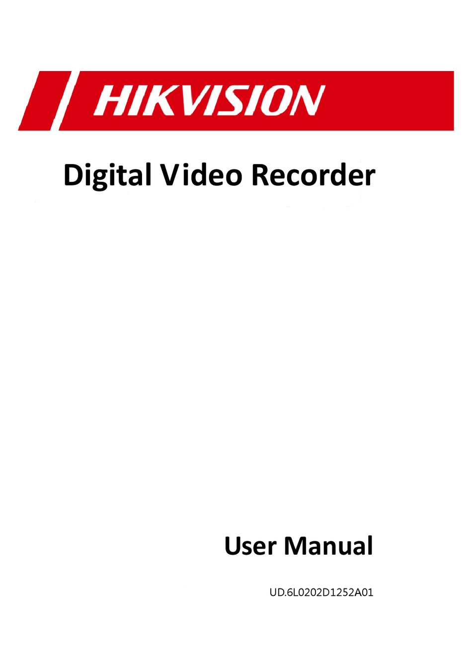 HIKVISION DIGITAL VIDEO RECORDER USER MANUAL Pdf Download ManualsLib