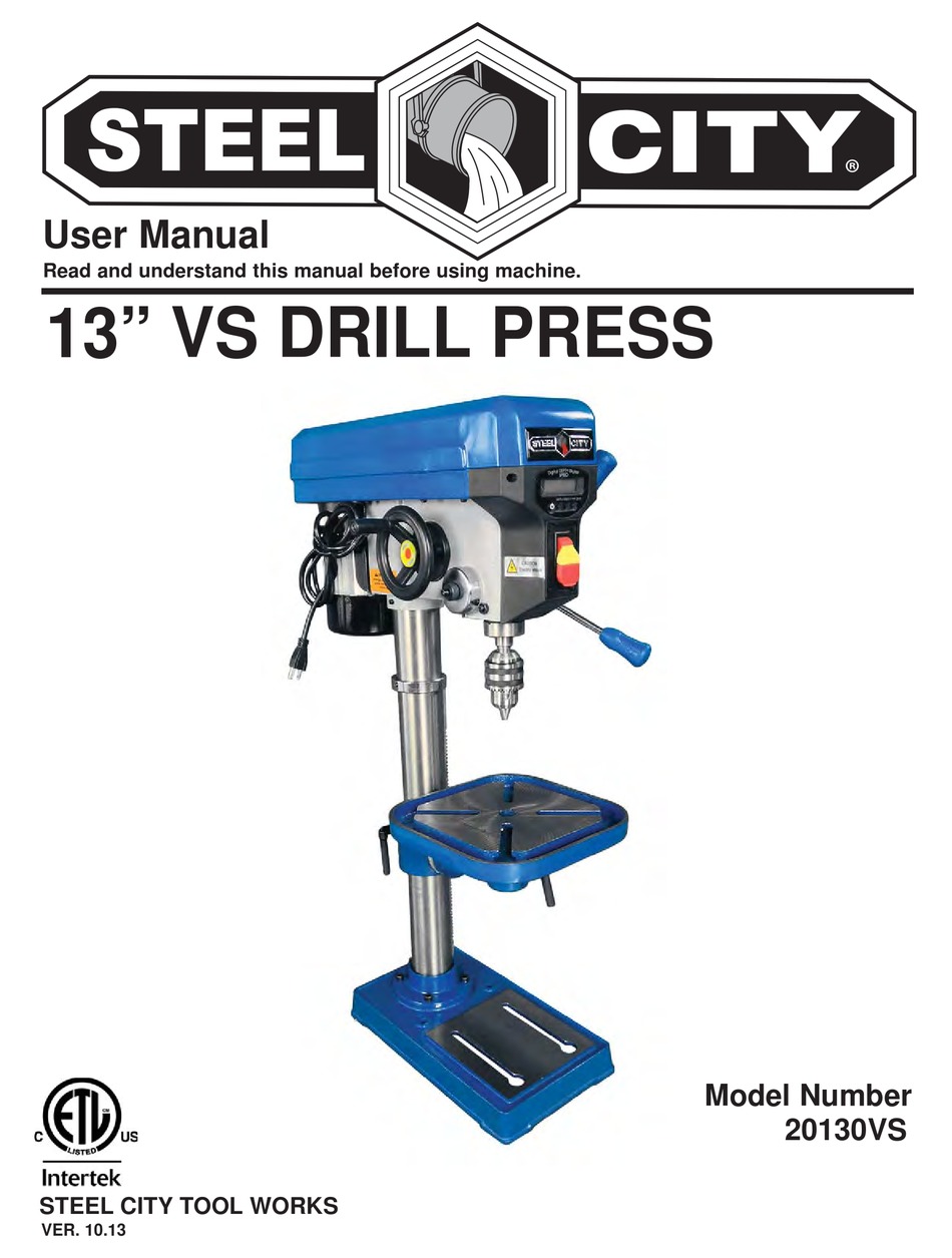 STEEL CITY 20130VS USER MANUAL Pdf 