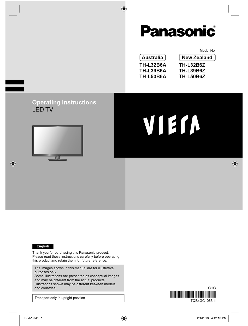 PANASONIC VIERA THL32B6A OPERATING INSTRUCTIONS MANUAL Pdf Download
