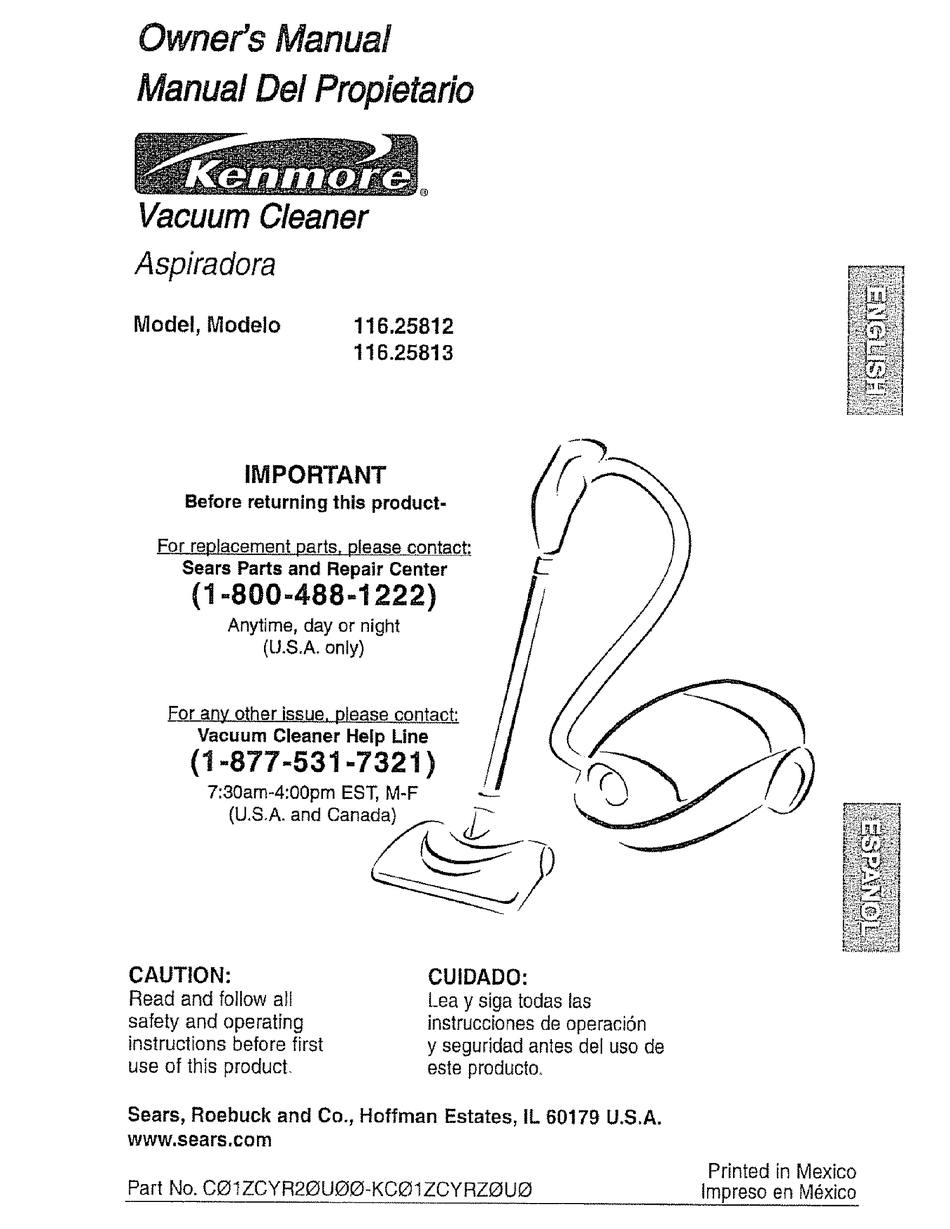 kenmore model number 116