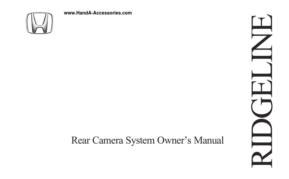 HONDA RIDGELINE OWNER'S MANUAL Pdf Download ManualsLib