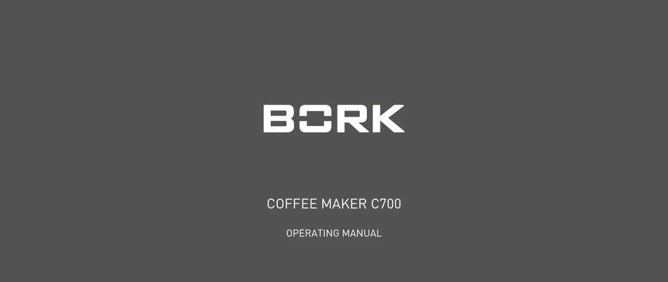BORK C700 OPERATING MANUAL Pdf Download | ManualsLib