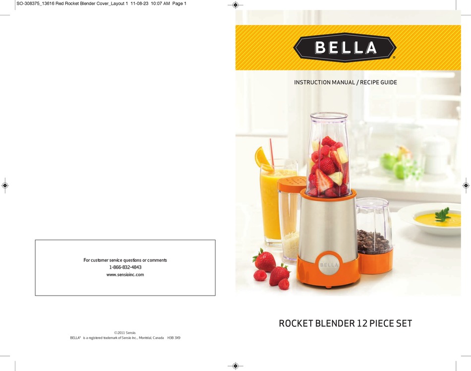 Bella Red 6-Piece Rocket Blender
