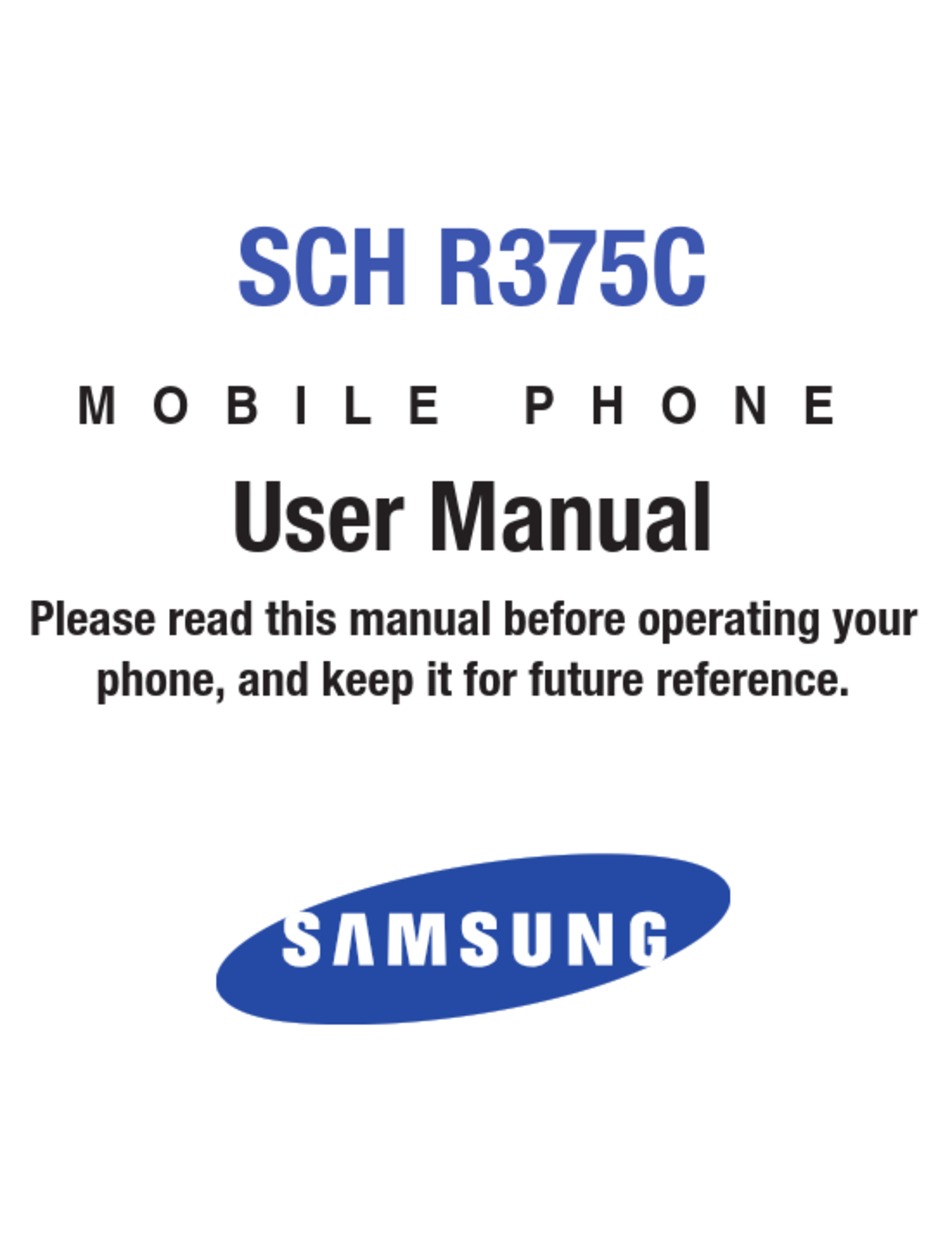 SAMSUNG SCH R375C USER MANUAL Pdf Download | ManualsLib