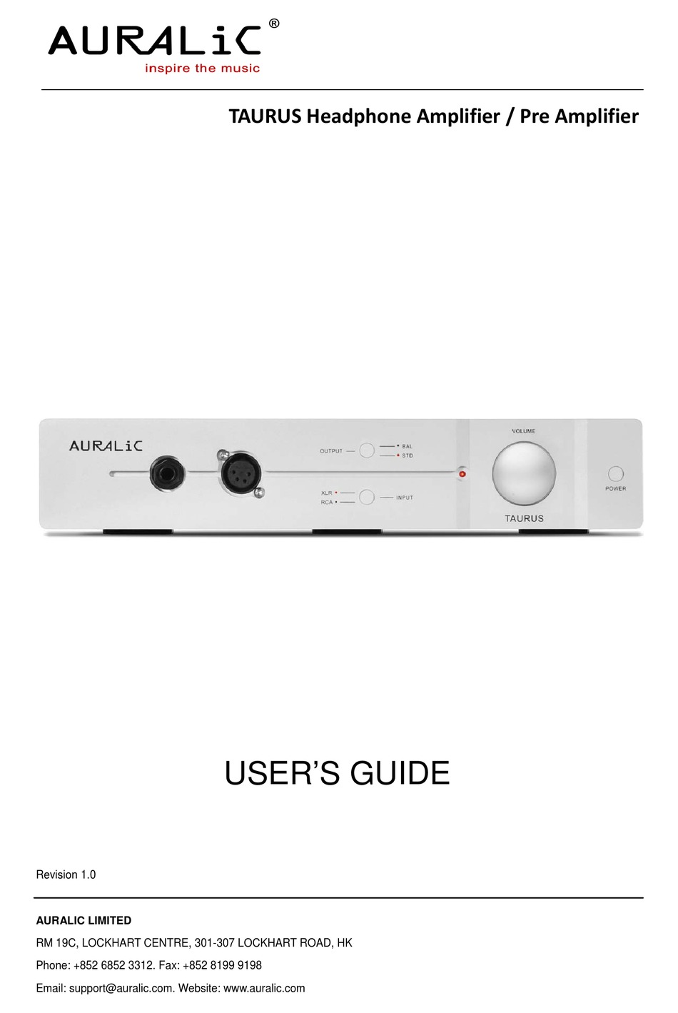 AURALIC TAURUS USER MANUAL Pdf Download | ManualsLib