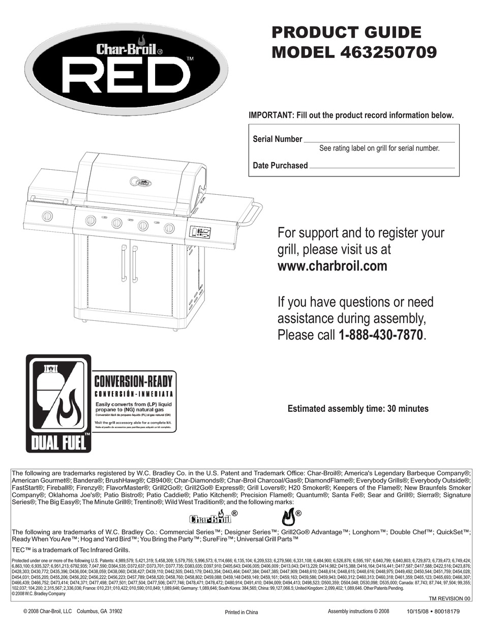 CHARBROIL RED 463250709 PRODUCT MANUAL Pdf Download ManualsLib