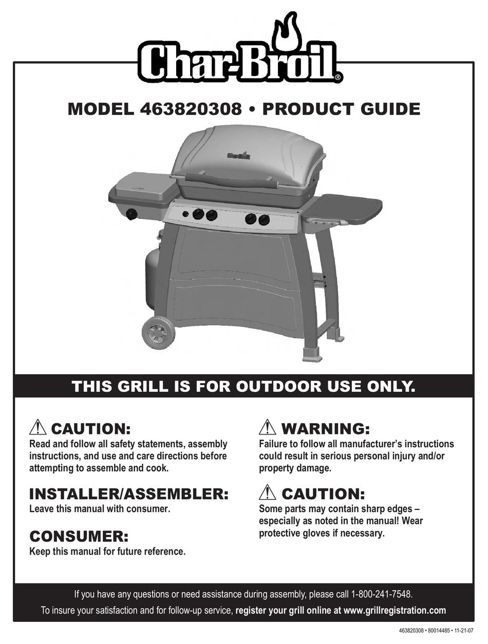 CHAR BROIL 463820308 PRODUCT MANUAL Pdf Download ManualsLib