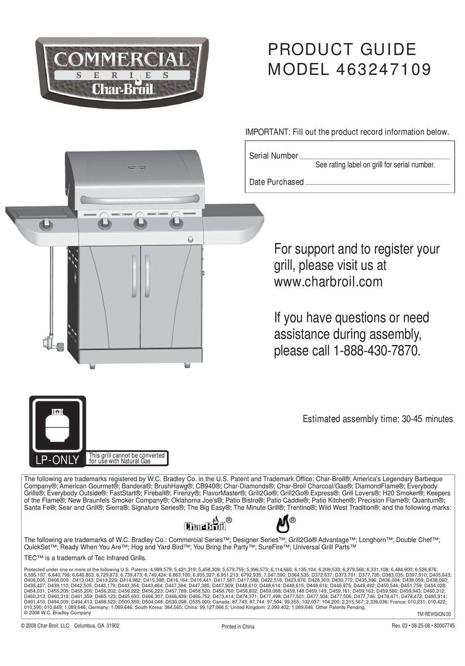 CHAR BROIL 463247109 PRODUCT MANUAL Pdf Download ManualsLib