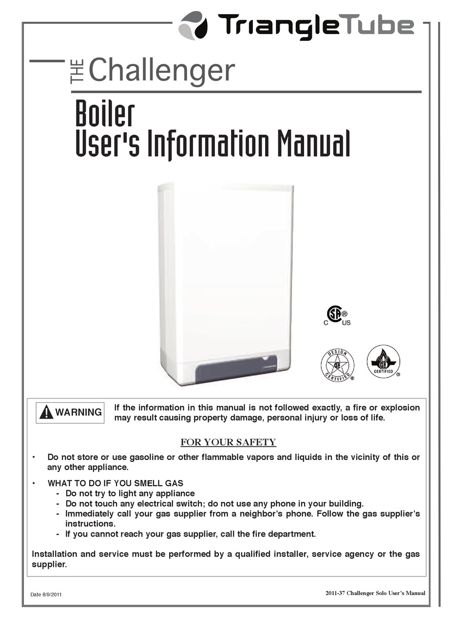 TRIANGLETUBE CHALLENGER USER'S INFORMATION MANUAL Pdf Download ManualsLib