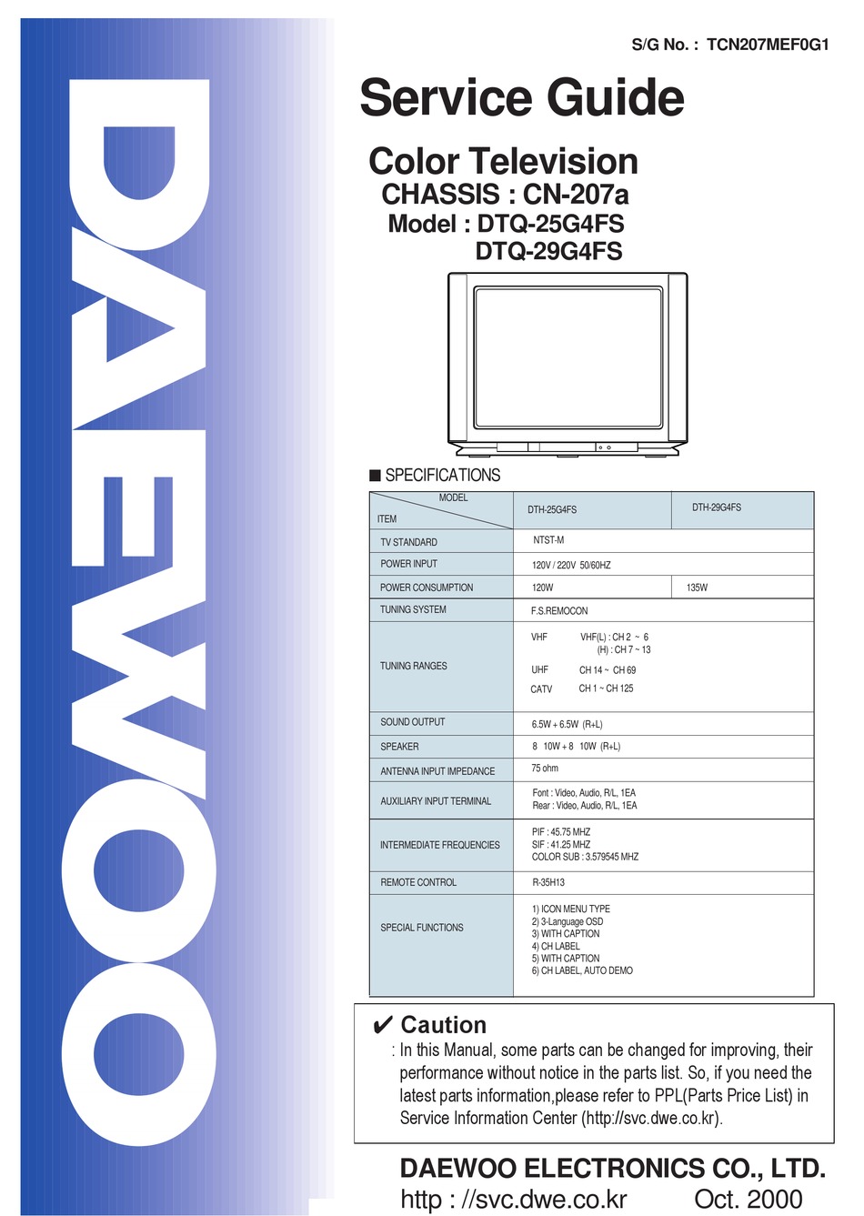 DAEWOO DTQ-25G4FS SERVICE MANUAL Pdf Download | ManualsLib