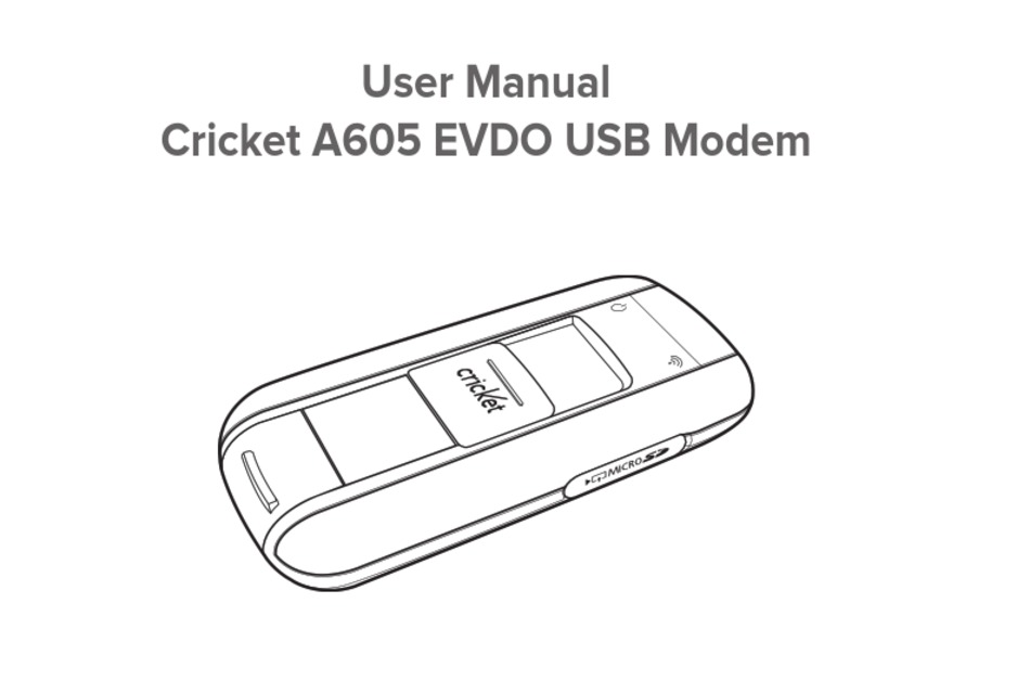 CRICKET A605 EVDO USER MANUAL Pdf Download ManualsLib