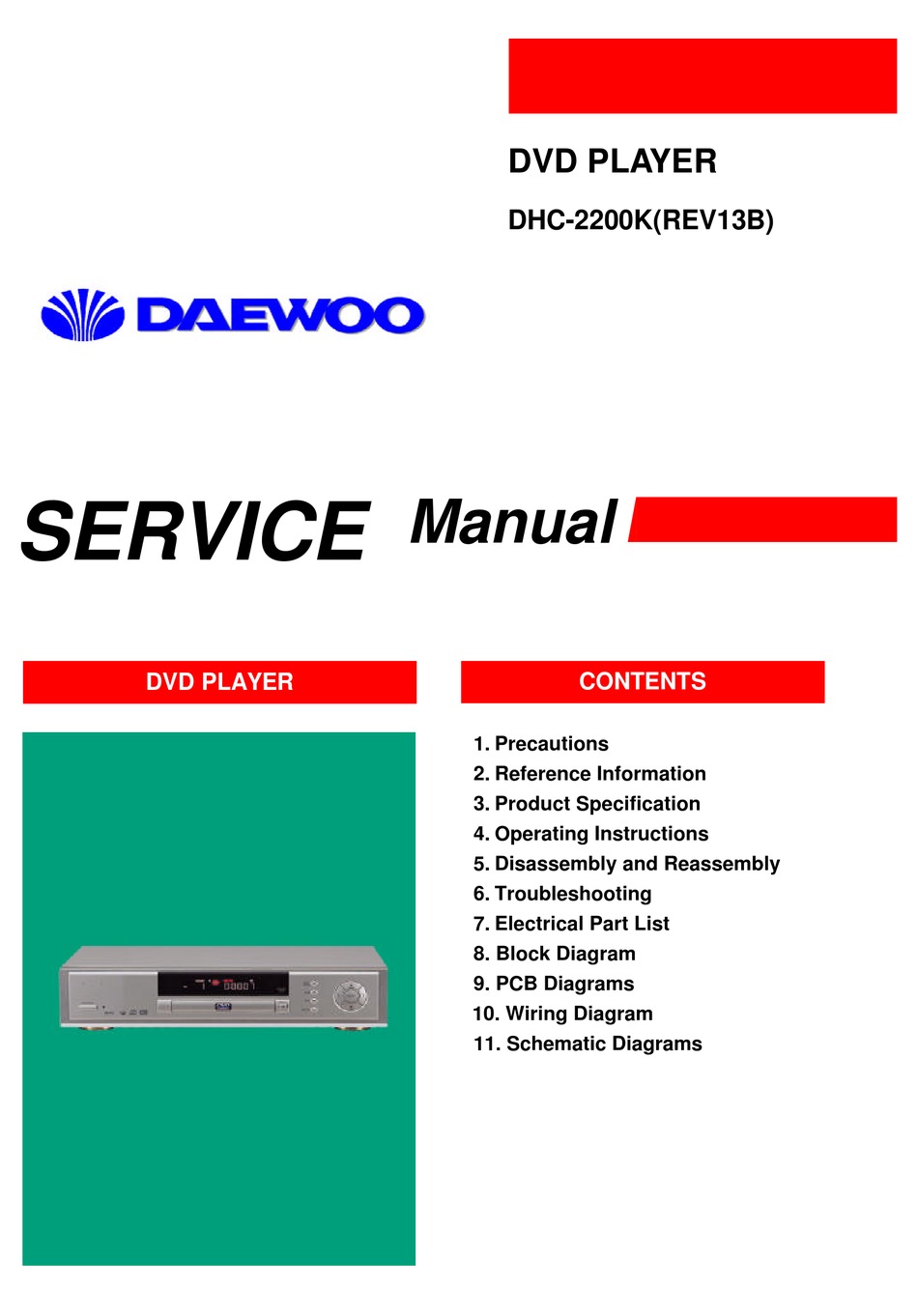 Daewoo dhc xd7150 схема