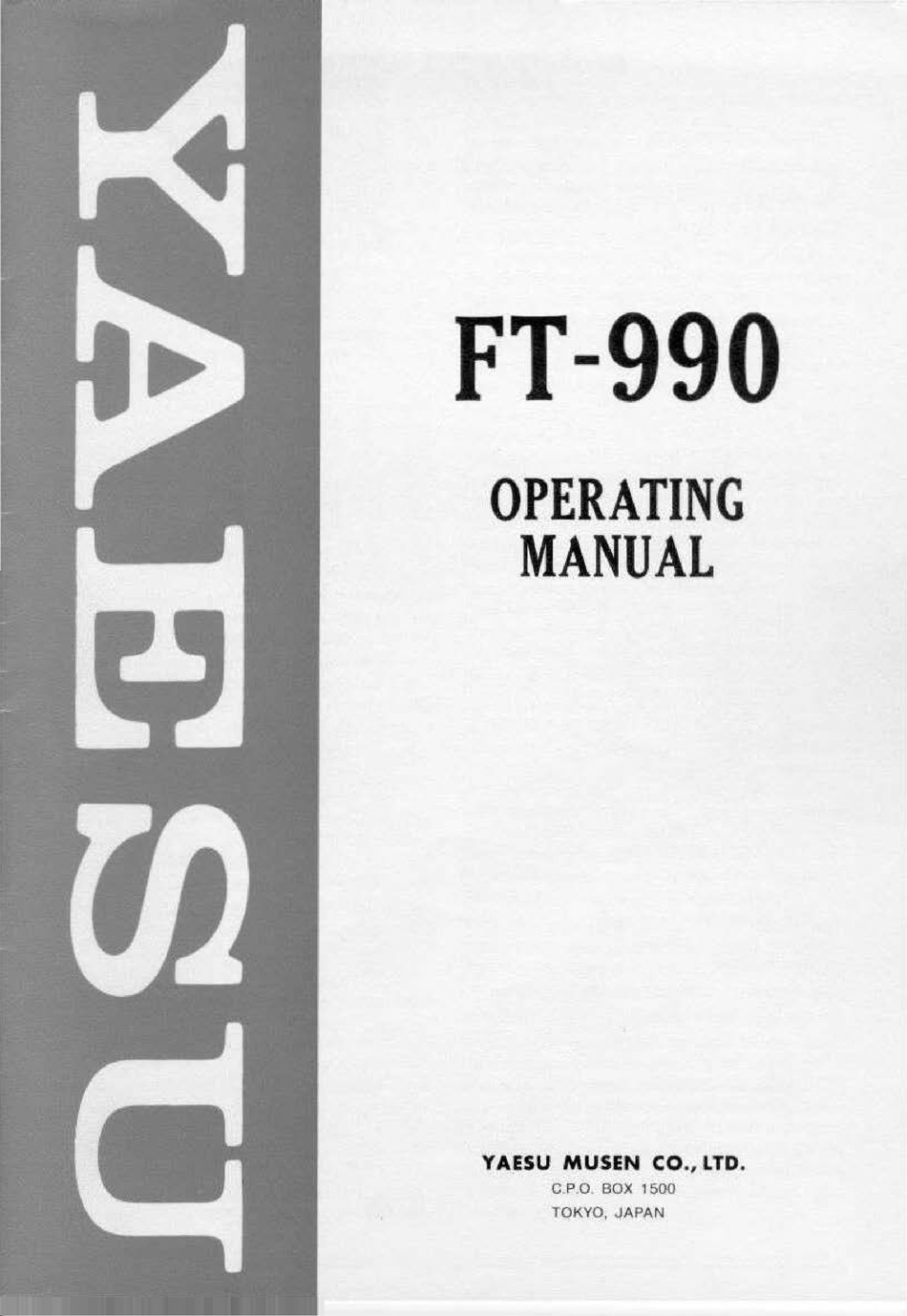 Yaesu Ft 990 Operating Manual Pdf Download Manualslib
