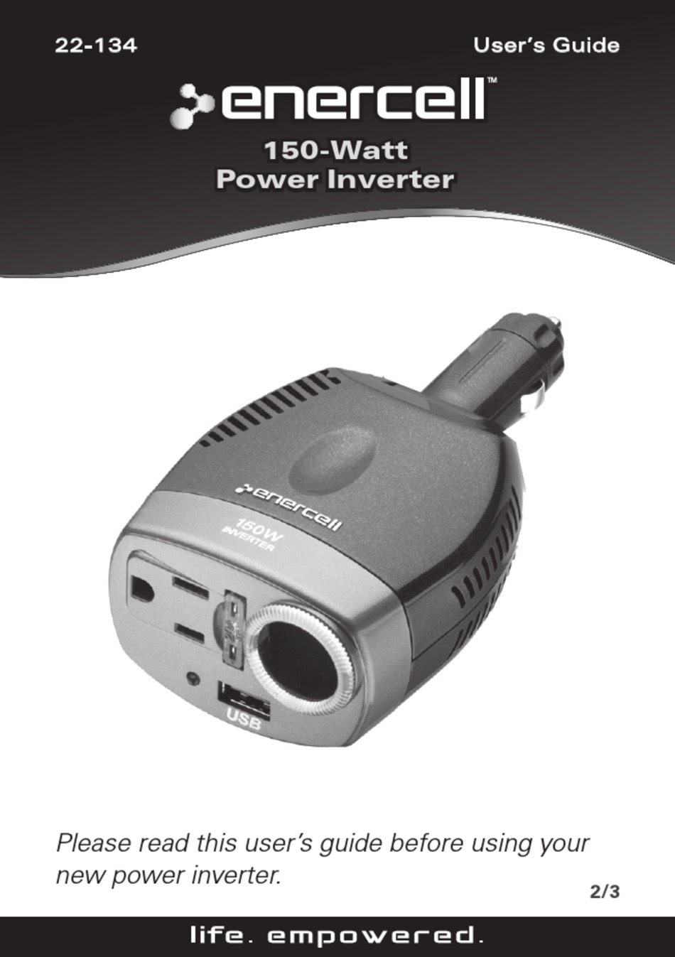 ENERCELL 150WATT POWER INVERTER USER MANUAL Pdf Download ManualsLib