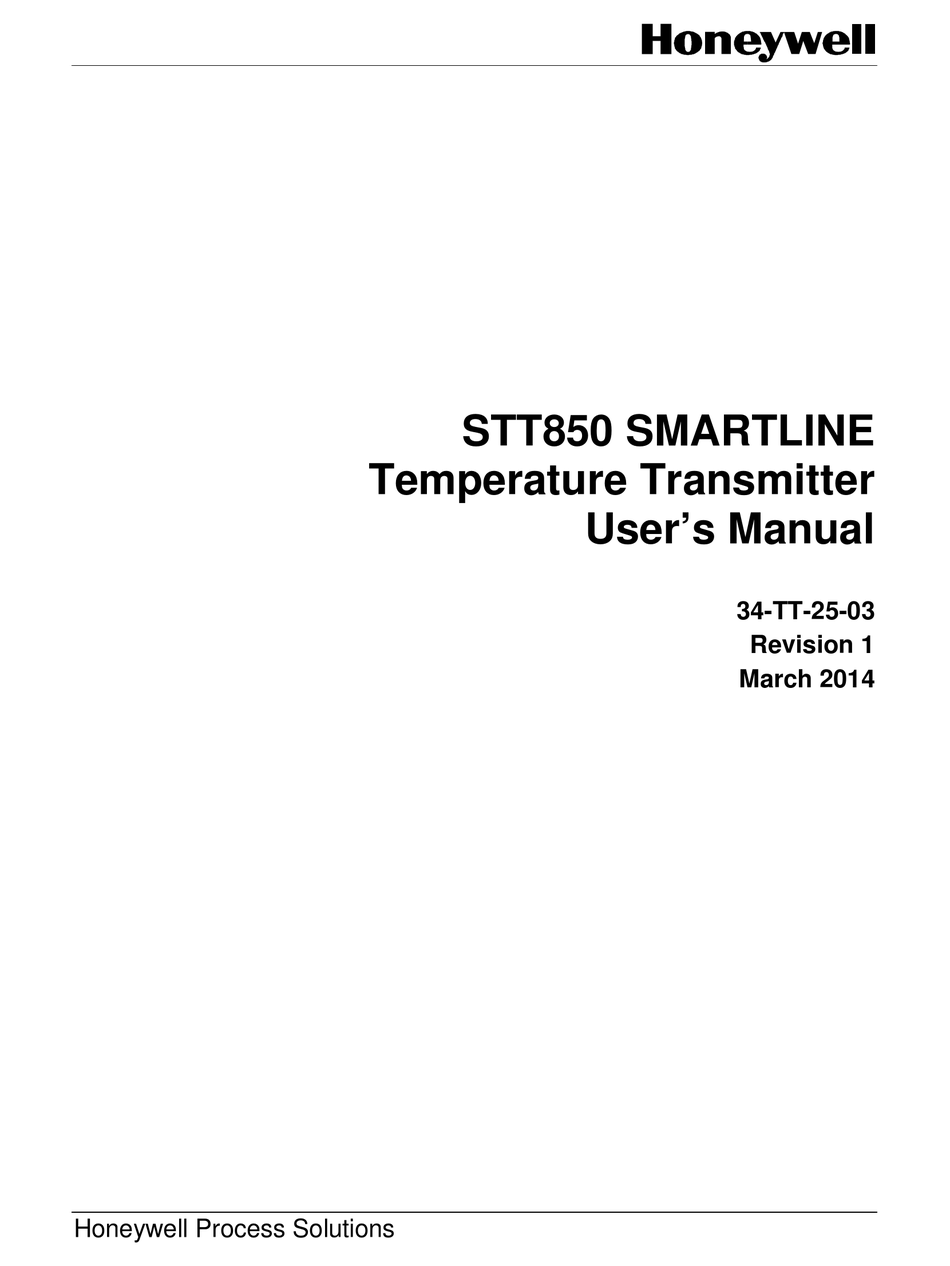 HONEYWELL STT850 SMARTLINE USER MANUAL Pdf Download | ManualsLib