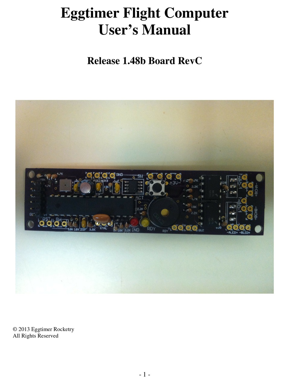EGGTIMER ROCKETRY EGGTIMER USER MANUAL Pdf Download ManualsLib