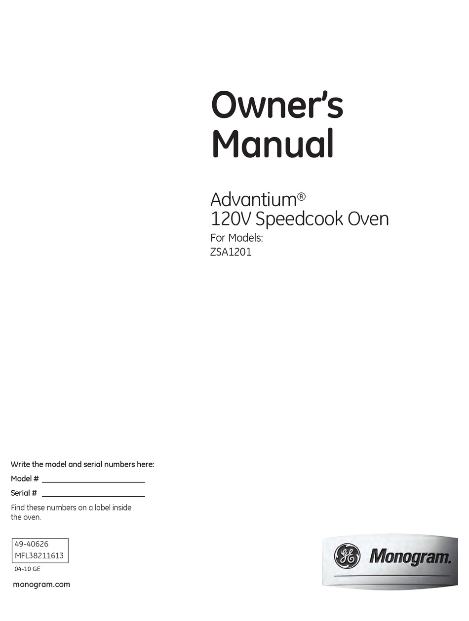MONOGRAM ADVANTIUM ZSA1201 OWNER