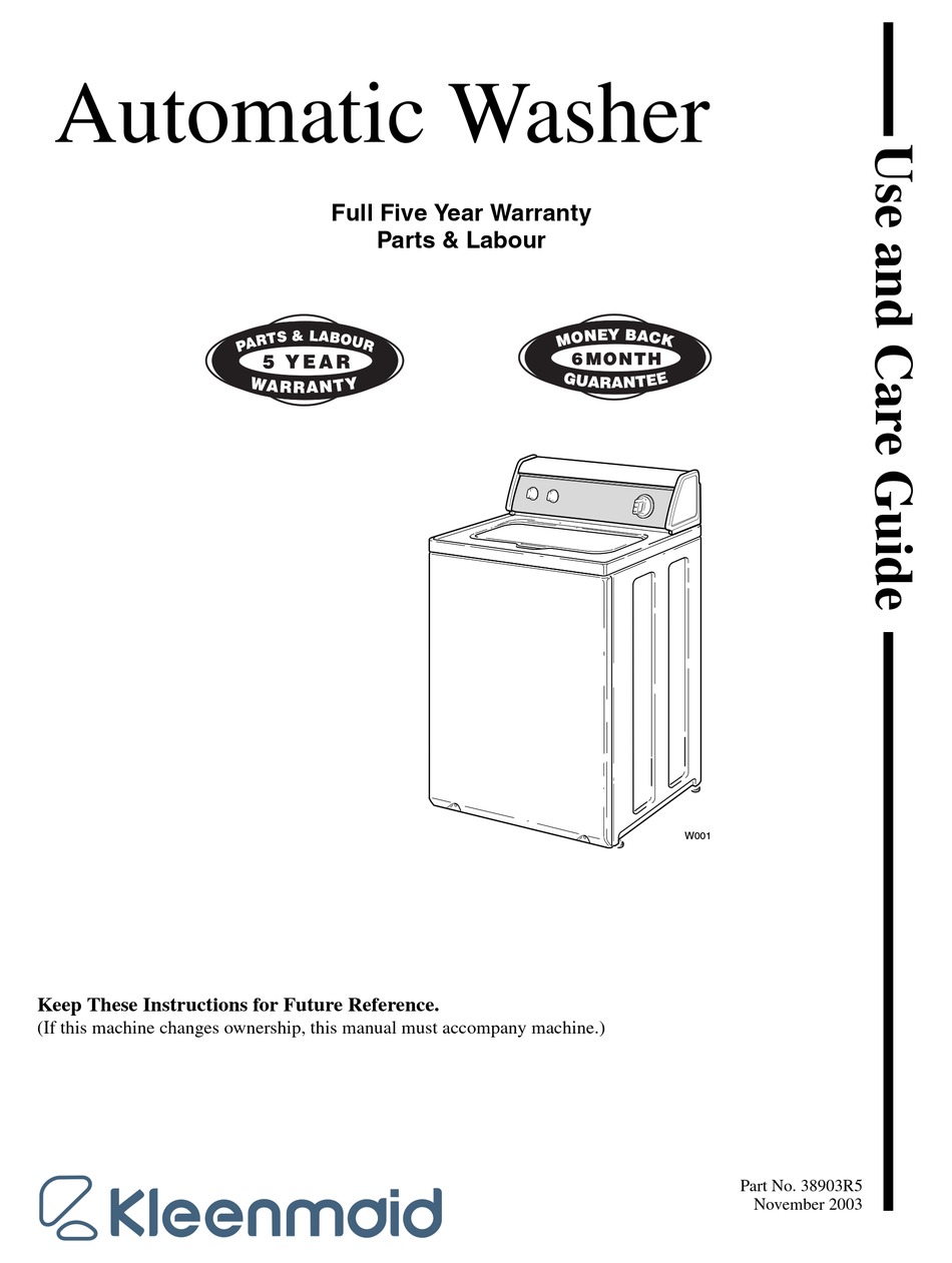 KLEENMAID 38903R5 USE AND CARE MANUAL Pdf Download | ManualsLib