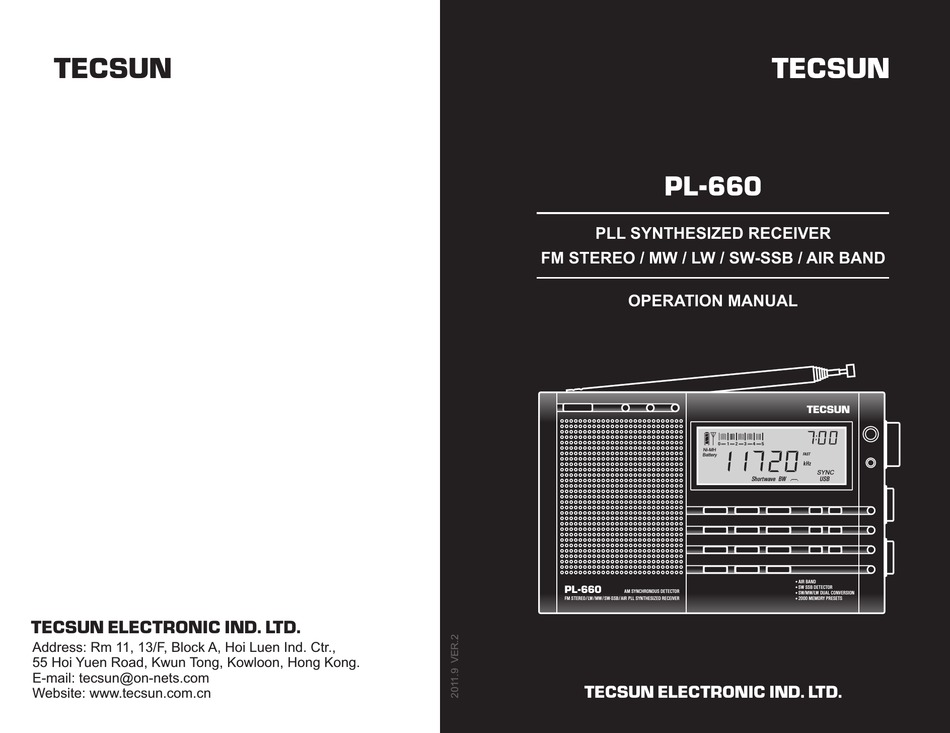 Tecsun Pl 660 Operation Manual Pdf Download Manualslib