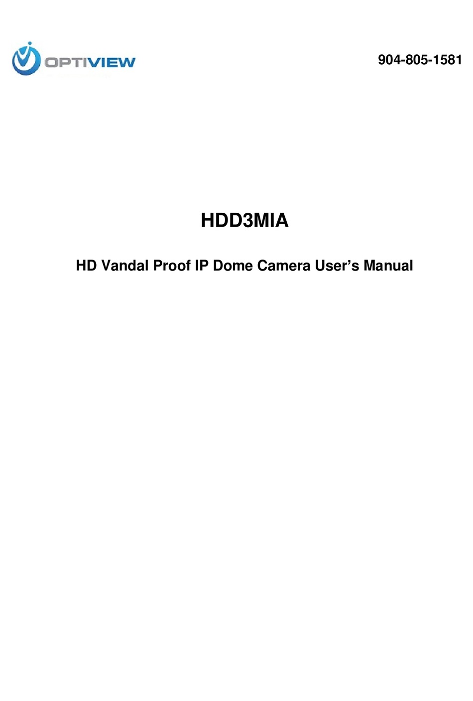 OPTIVIEW HDD3MIA USER MANUAL Pdf Download ManualsLib