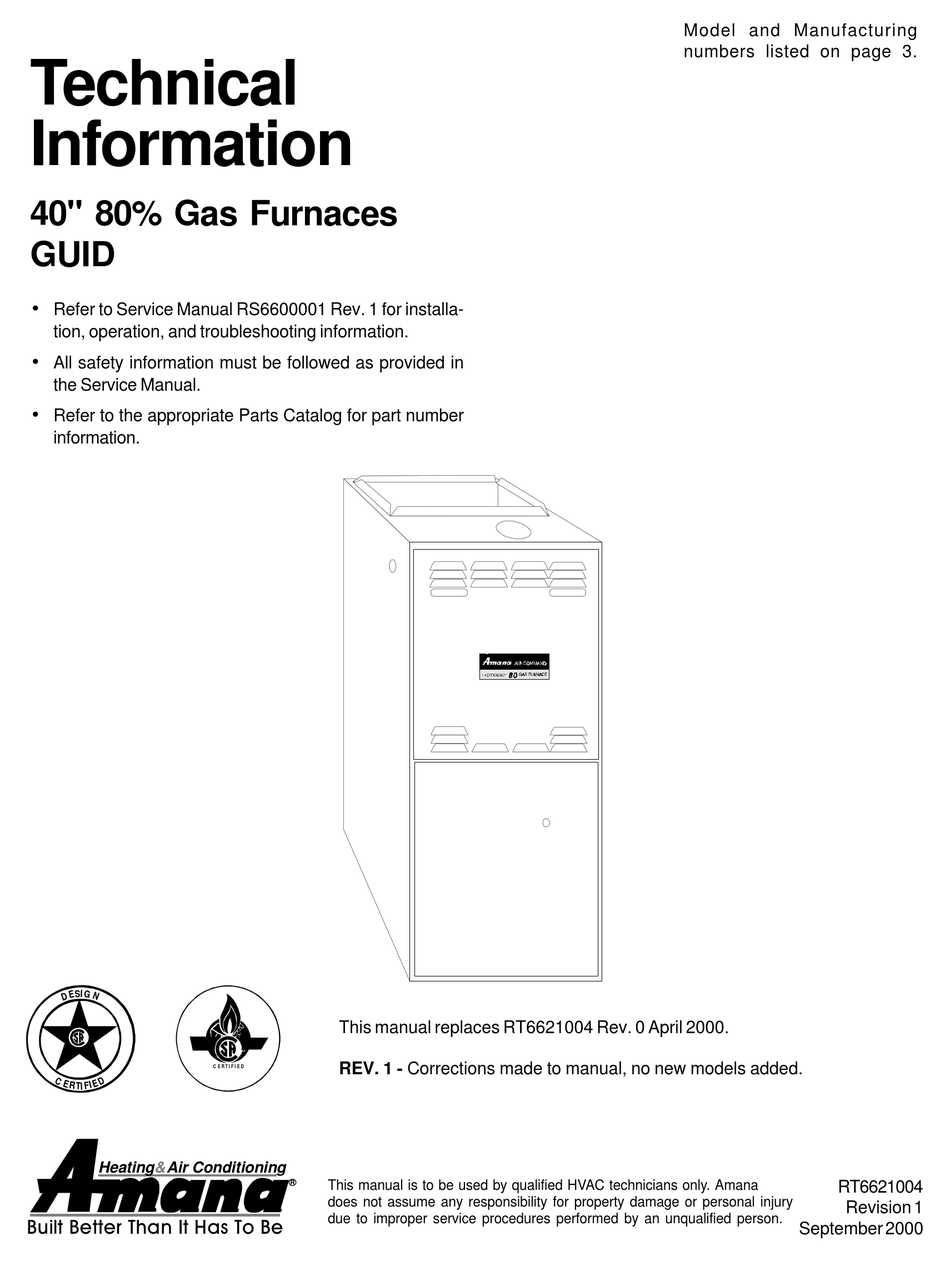 AMANA 40" TECHNICAL INFORMATION Pdf Download | ManualsLib