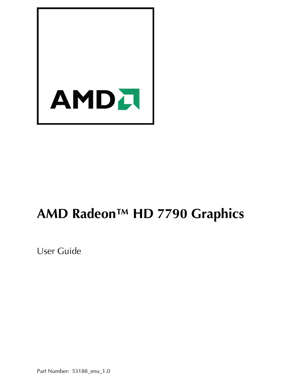 AMD RADEON HD 7790 USER MANUAL Pdf Download | ManualsLib