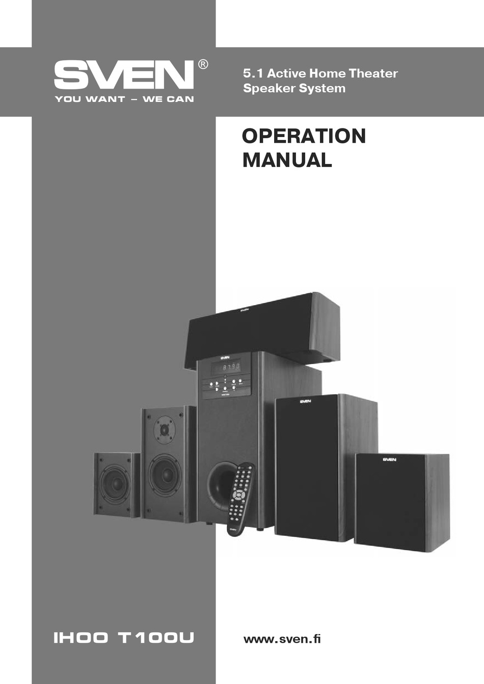 SVEN IHOO T100U OPERATION MANUAL Pdf Download | ManualsLib
