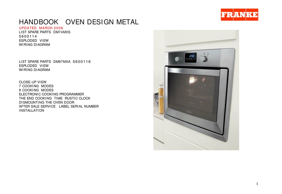 FRANKE DM74MXS 5600114 HANDBOOK Pdf Download | ManualsLib